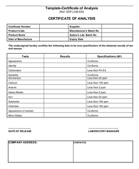  Any reputable company should be able to provide you with a Certificate of Analysis